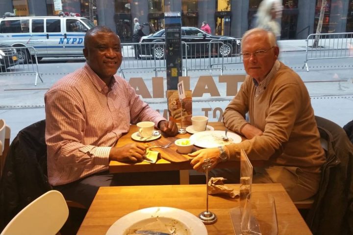 Informal discussions with an international partner in New York.