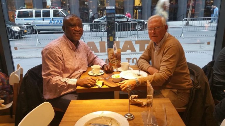 Informal discussions with an international partner in New York.